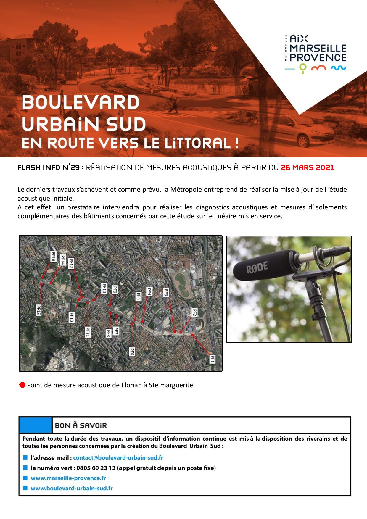 Réalisation des mesures acoustiques pour le 26 mars 2021