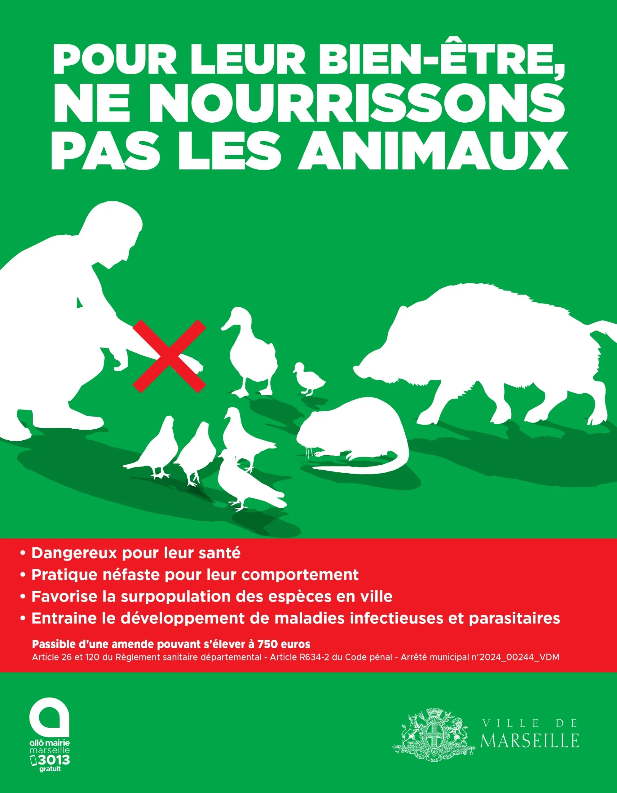 Interdiction de nourrir les animaux sauvages