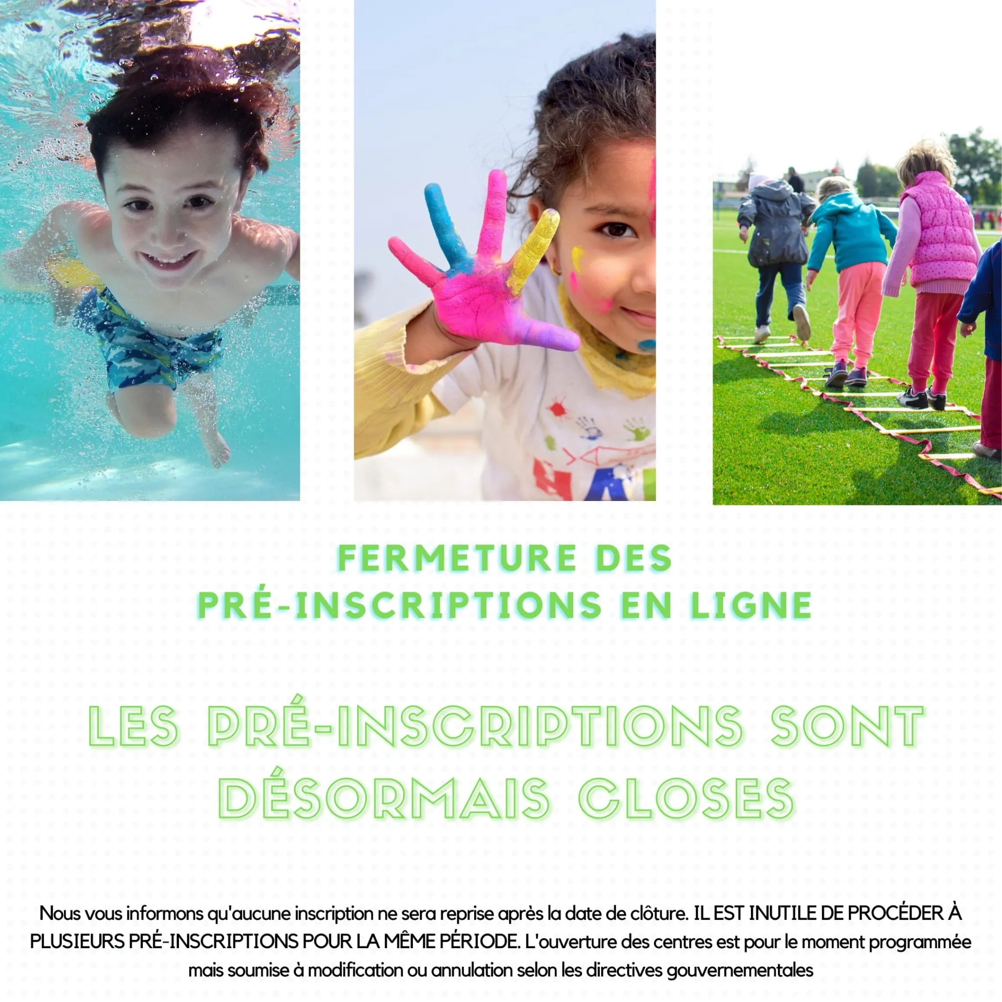 Pré-inscriptions centres aérés été 2025